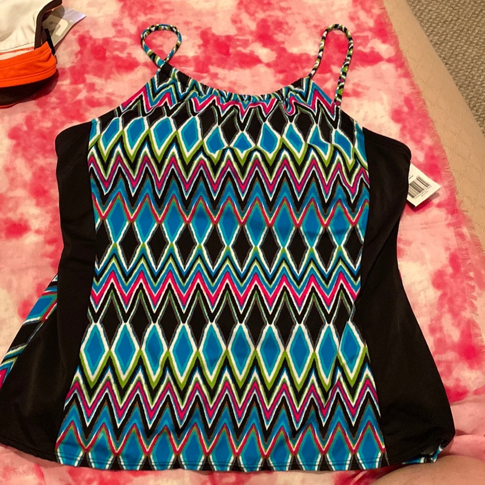 Tankini top by Kim Rogers multi color. Brand new with tag.